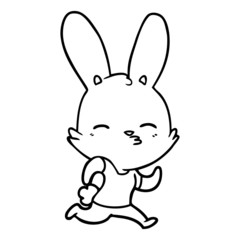 cartoon running rabbit