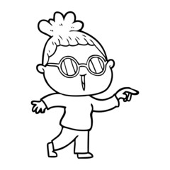 cartoon woman wearing spectacles