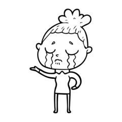 cartoon crying woman