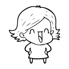 cartoon laughing woman