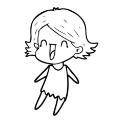 cartoon happy woman