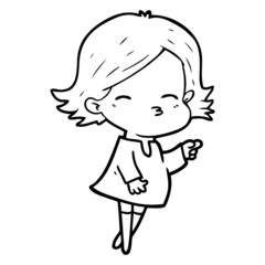 cartoon woman pointing