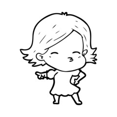 cartoon woman pointing