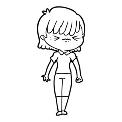 annoyed cartoon girl