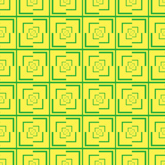 Square abstract green on yellow background