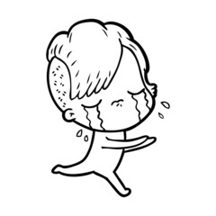 cartoon crying girl