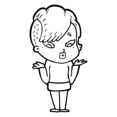 cartoon surprised girl