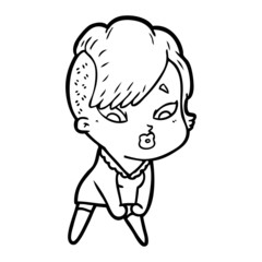 cartoon surprised girl