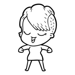 Obraz premium happy cartoon girl