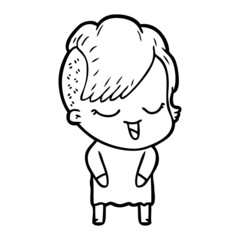 happy cartoon girl