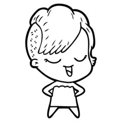 happy cartoon girl