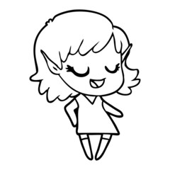 happy cartoon elf girl
