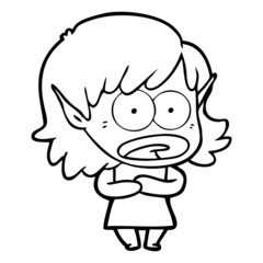 cartoon shocked elf girl