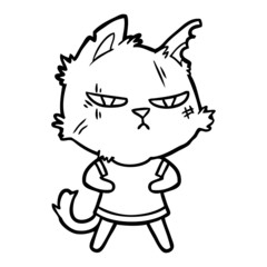 tough cartoon cat