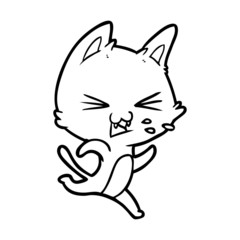 cartoon cat hissing