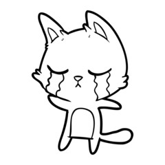 crying cartoon cat