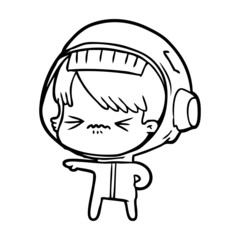 angry cartoon space girl