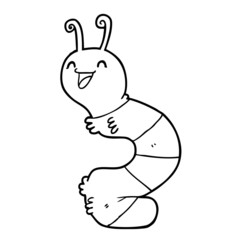 cartoon happy caterpillar