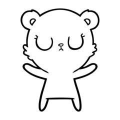 peaceful cartoon bear