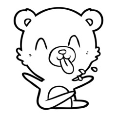 rude cartoon polar bear sticking out tongue