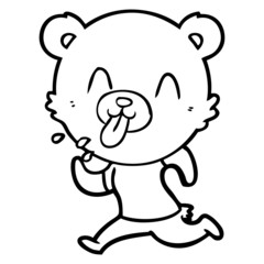 rude cartoon polar bear sticking out tongue