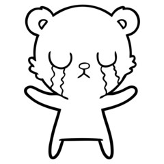 crying cartoon bear