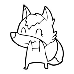 friendly cartoon wolf