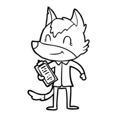 friendly cartoon wolf boss