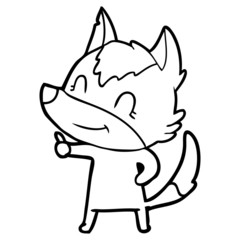 friendly cartoon wolf