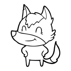 friendly cartoon wolf