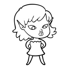 Fototapeta premium pretty cartoon elf girl