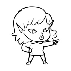 Obraz premium pretty cartoon elf girl