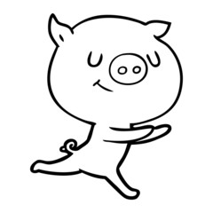 happy cartoon pig