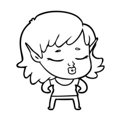 pretty cartoon elf girl