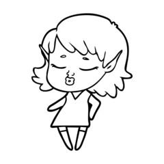 pretty cartoon elf girl