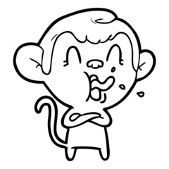 Obraz premium crazy cartoon monkey