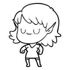 happy cartoon elf girl