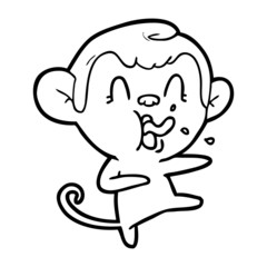 crazy cartoon monkey dancing