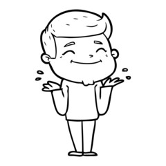 happy cartoon man shrugging
