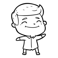 happy cartoon man