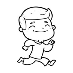 Obraz premium happy cartoon man running