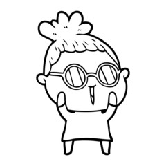 cartoon woman wearing spectacles