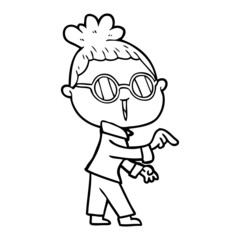 Obraz premium cartoon woman wearing spectacles