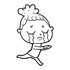 cartoon crying woman