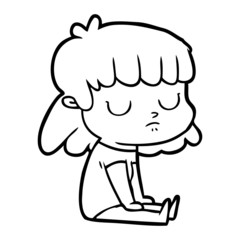 cartoon indifferent woman