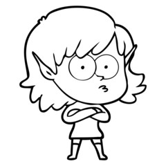 cartoon elf girl staring