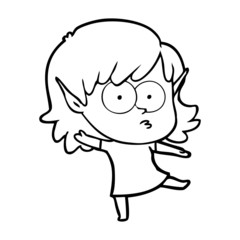 cartoon elf girl dancing
