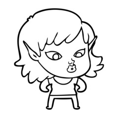 Obraz premium pretty cartoon elf girl