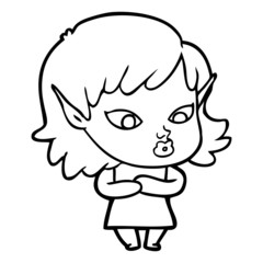 Fototapeta premium pretty cartoon elf girl