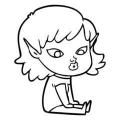 pretty cartoon elf girl